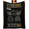 Blueprint of The MX-5 Miata Eco-conscious Throw Blanket