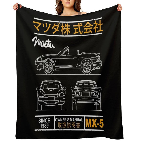 Blueprint of The MX-5 Miata Eco-conscious Throw Blanket