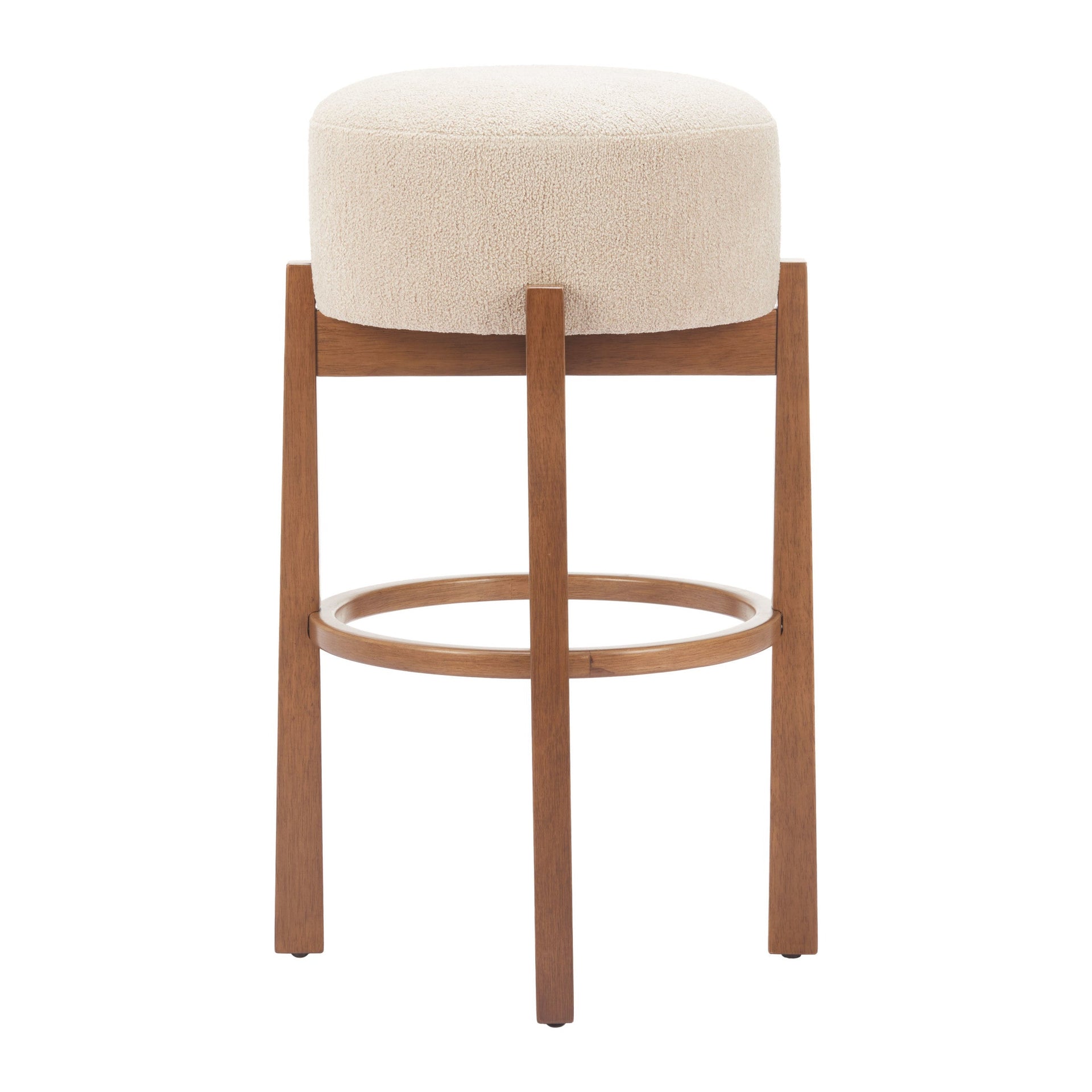 Nade Barstool (Set of 2) Beige & Walnut