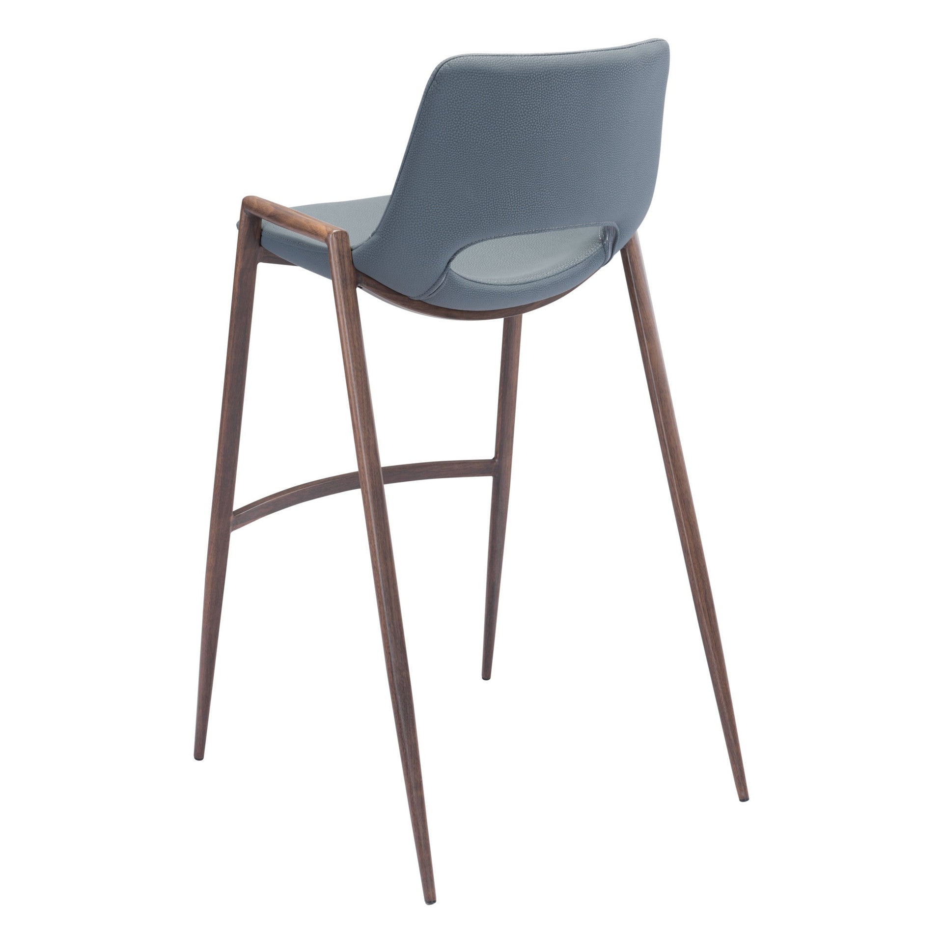 Desi Barstool (Set of 2) Azure Gray & Walnut