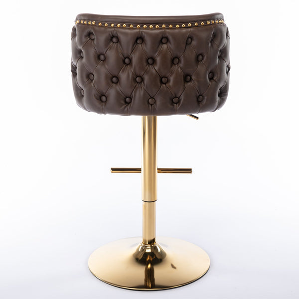 Furniture, Swivel Barstools Adjusatble Seat Height, Modern PU Upholstered Bar Stools