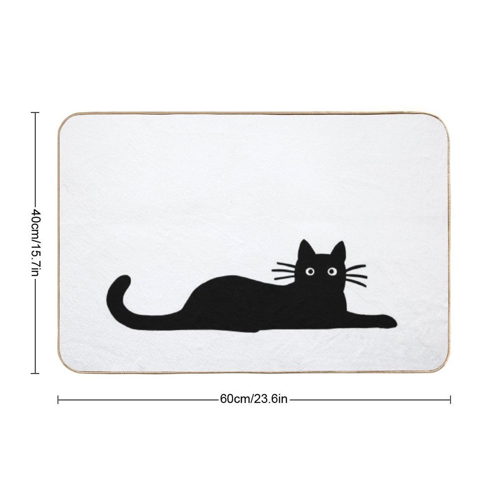 Black Cat Bath Mat