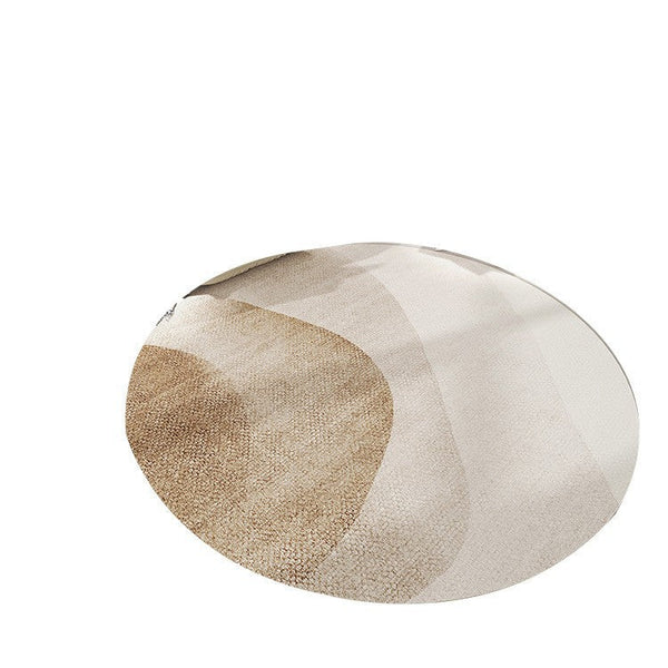 Round Cashmere Look Rug For The Bedroom Home Use