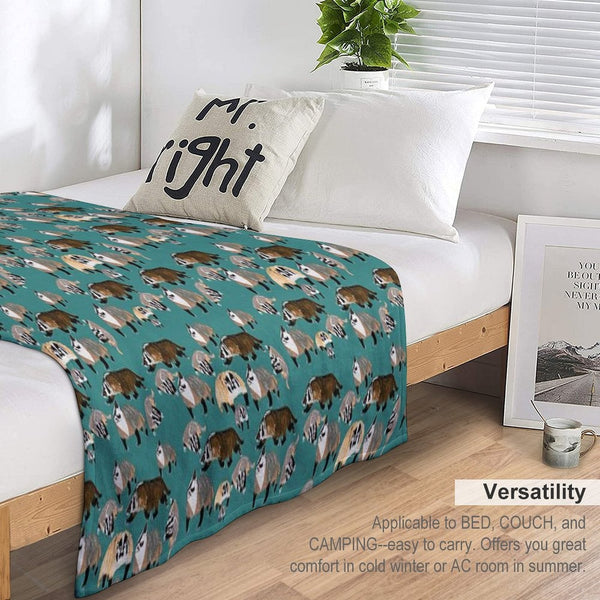 American Badger Running Travel-friendly Throw Blanket