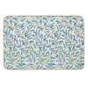 Willow Bough by William Morris - Seamless-  Blue And Green Leaves on Off White Background Bath Mat