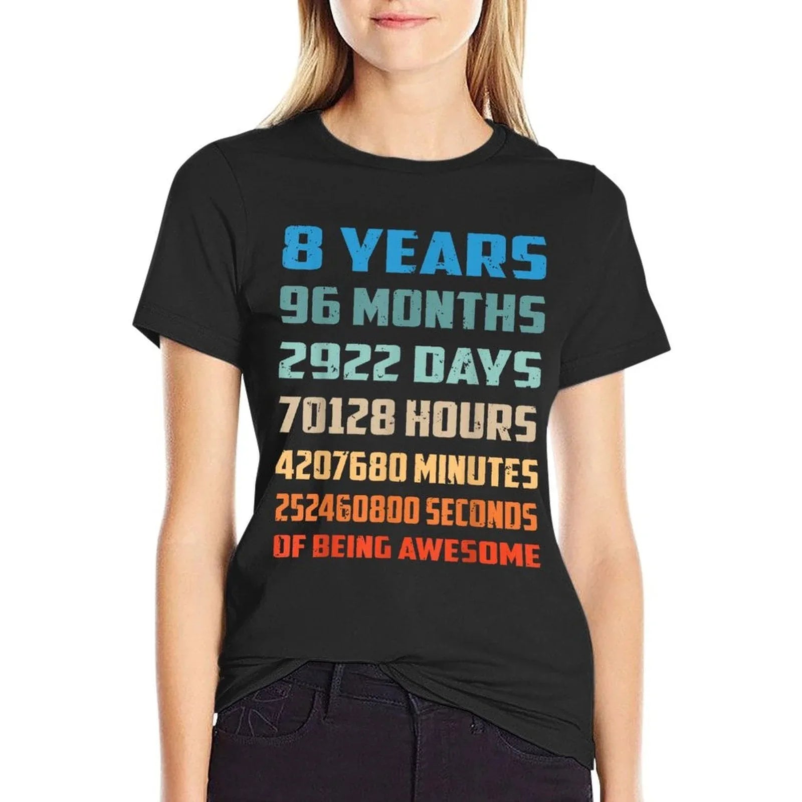 8th Birthday Boy Kids Youth Shirt 8 Years Old Being Awesome T-Shirt