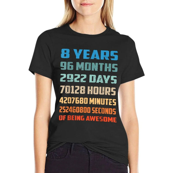 8th Birthday Boy Kids Youth Shirt 8 Years Old Being Awesome T-Shirt