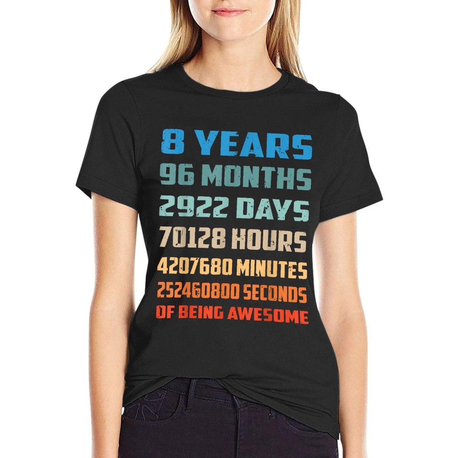 8th Birthday Boy Kids Youth Shirt 8 Years Old Being Awesome T-Shirt