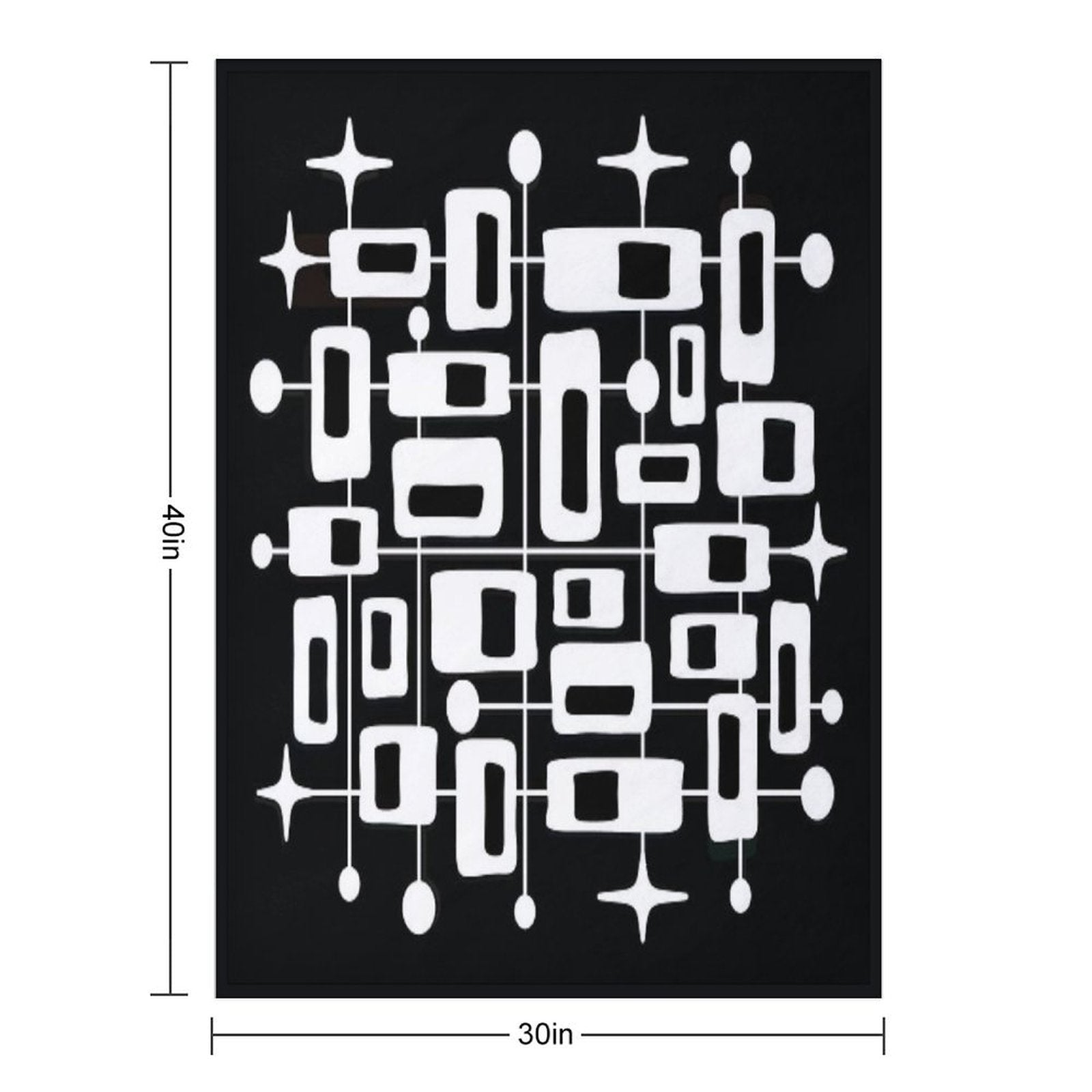 Mid Century Modern Cosmic Abstract Geometric Pattern Premium Throw Blanket