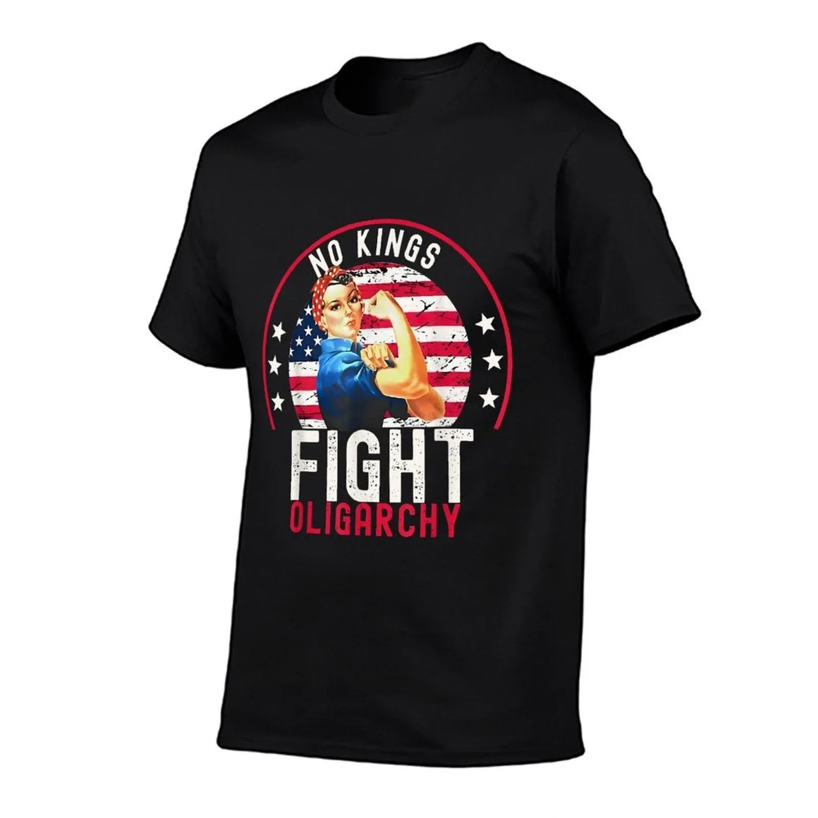 Vintage No Kings Fight Oligarchy Woman's Girl America  Odor-resistant T-Shirt