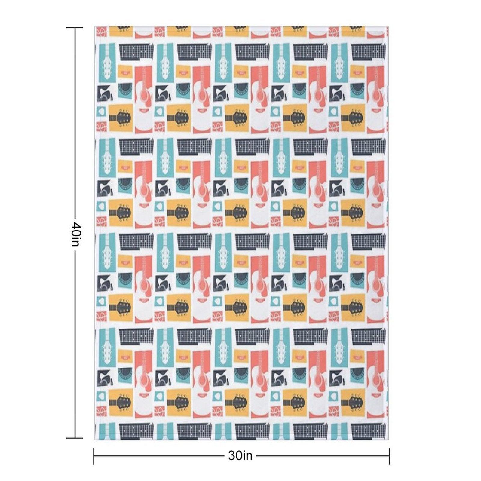 Guitar Collage Throw Blanket