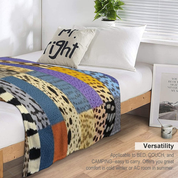 Animal Print Patchwork Quilt All-season Throw Blanket