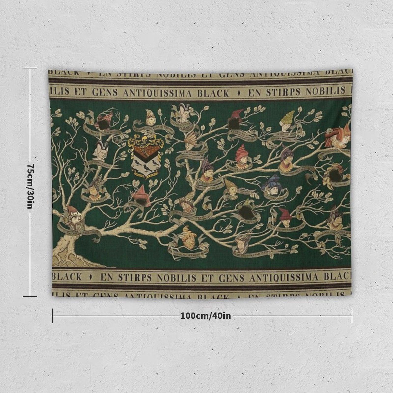 Noble House of Black Family Tree Tapestry