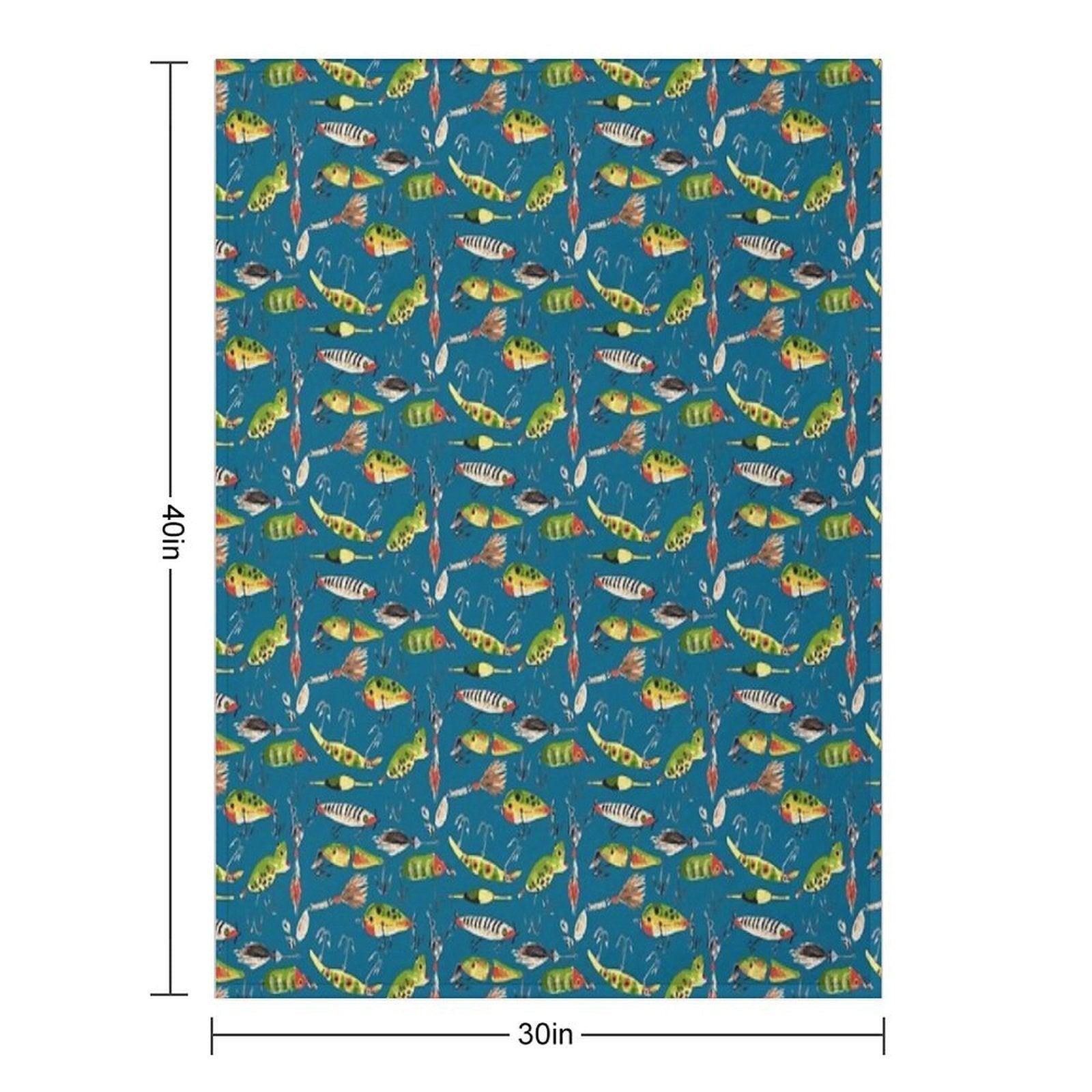 Vintage Fishing Lures Throw Blanket