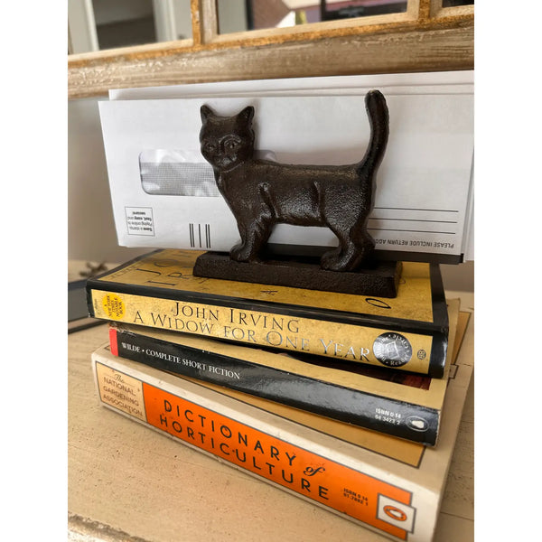 Rustic Cast Iron Napkin Holder-Cat