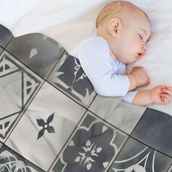 Vintage Geometric Tile Pattern Design Compact Throw Blanket