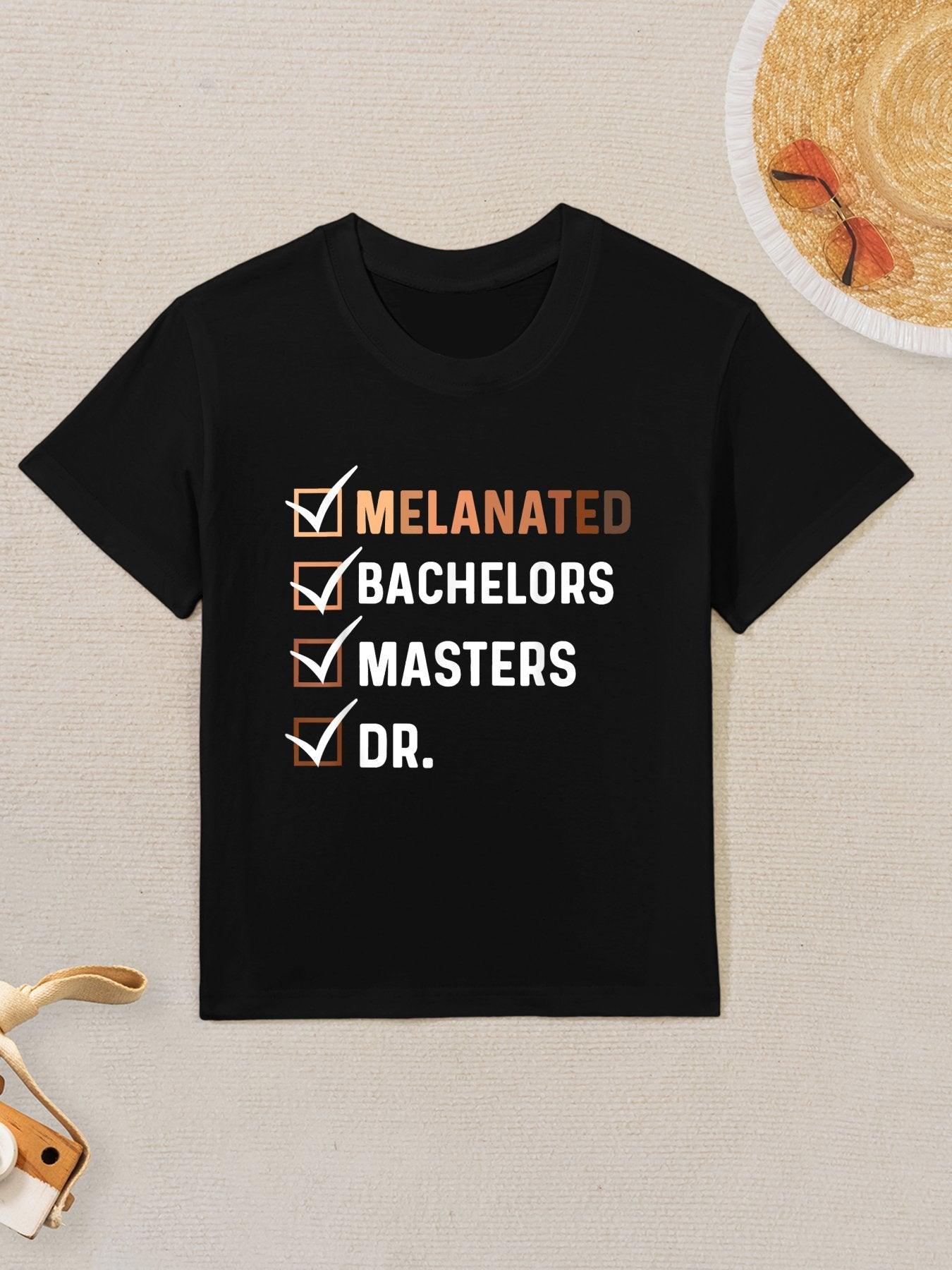 Melanated Doctorate Graduation PhD EdD Bachelor Master Dr Kids T-Shirt