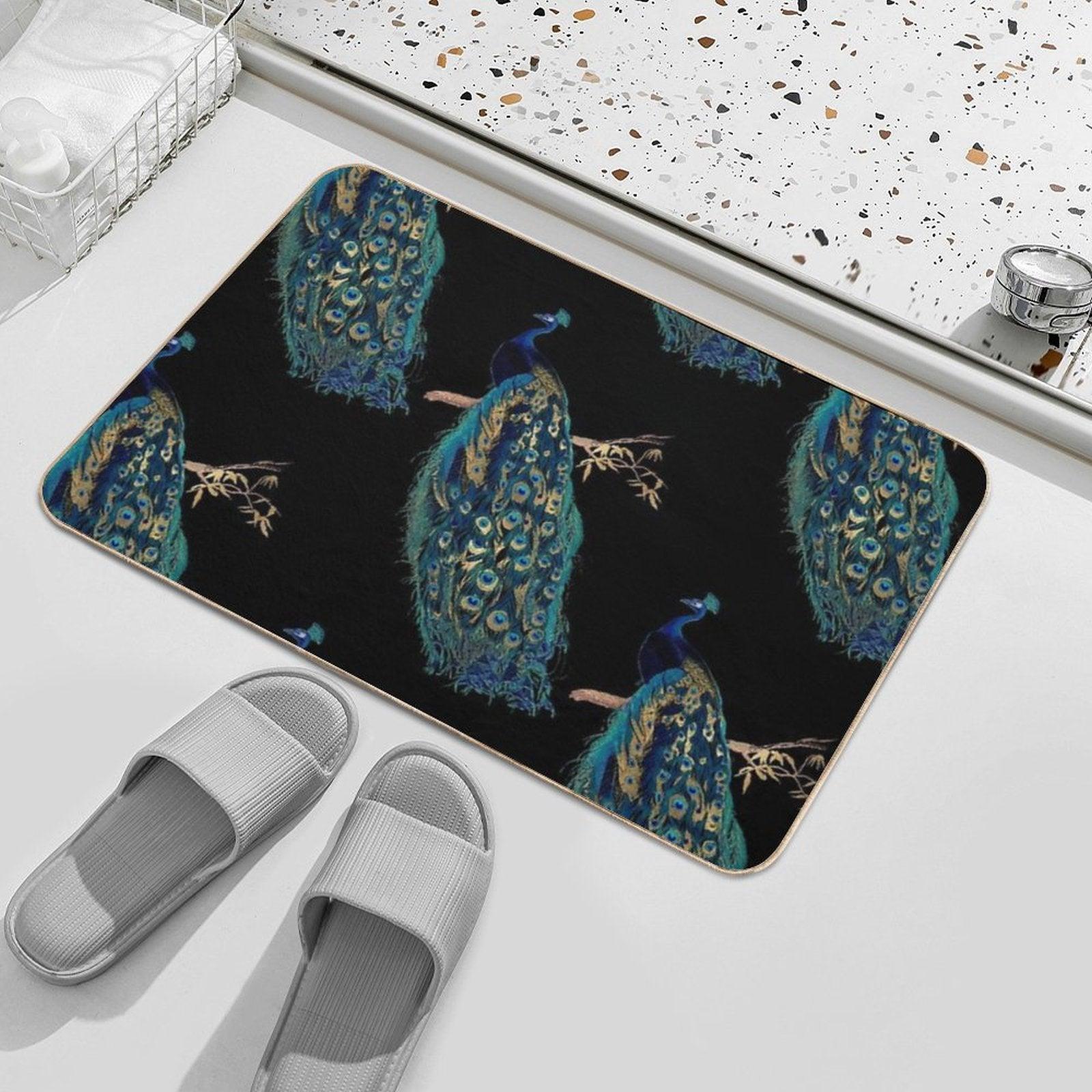 Vintage Peacock Bath Mat