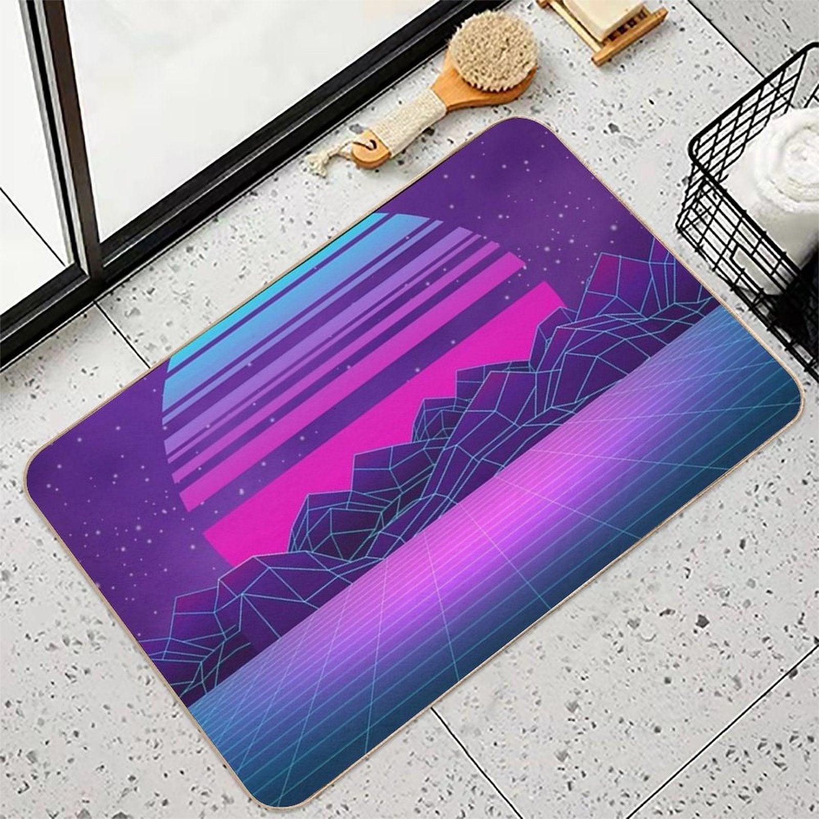 Synthwave Vaporwave Aesthetics Bath Mat
