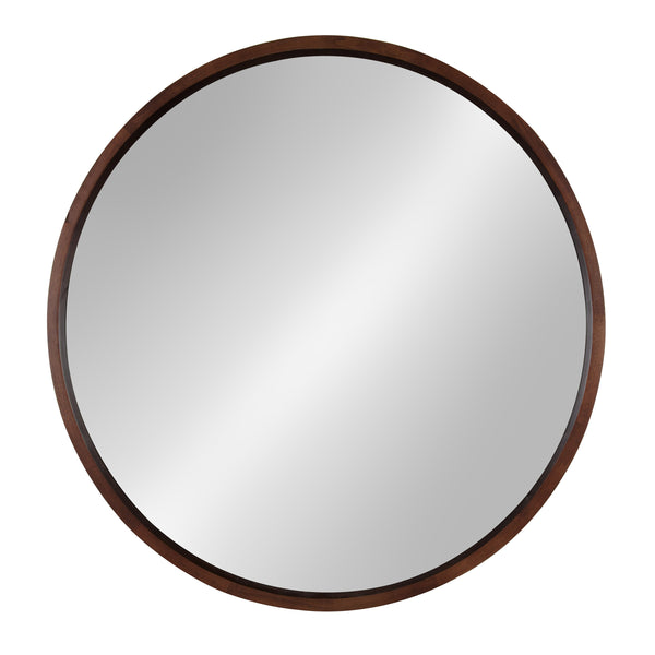 Hutton Round Wood Wall Mirror