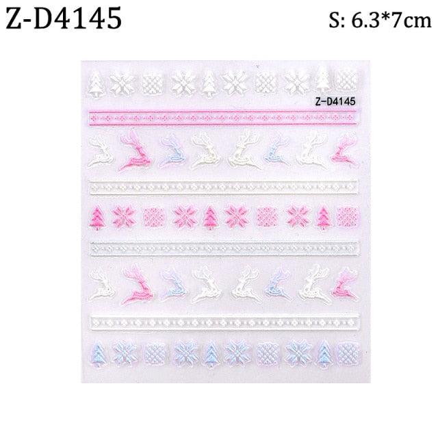 5D Sweater Nail Sticker Acrylic Engraved Winter Charm Designs Beauty Cloth Christmas Patterns Nails Art Decoration Tools  Nail Art Stickers Decor Tip Transfer Nail Decals Sticker For Pretty Girl Self-Adhesive Nail Decals Designer Nail Stickers