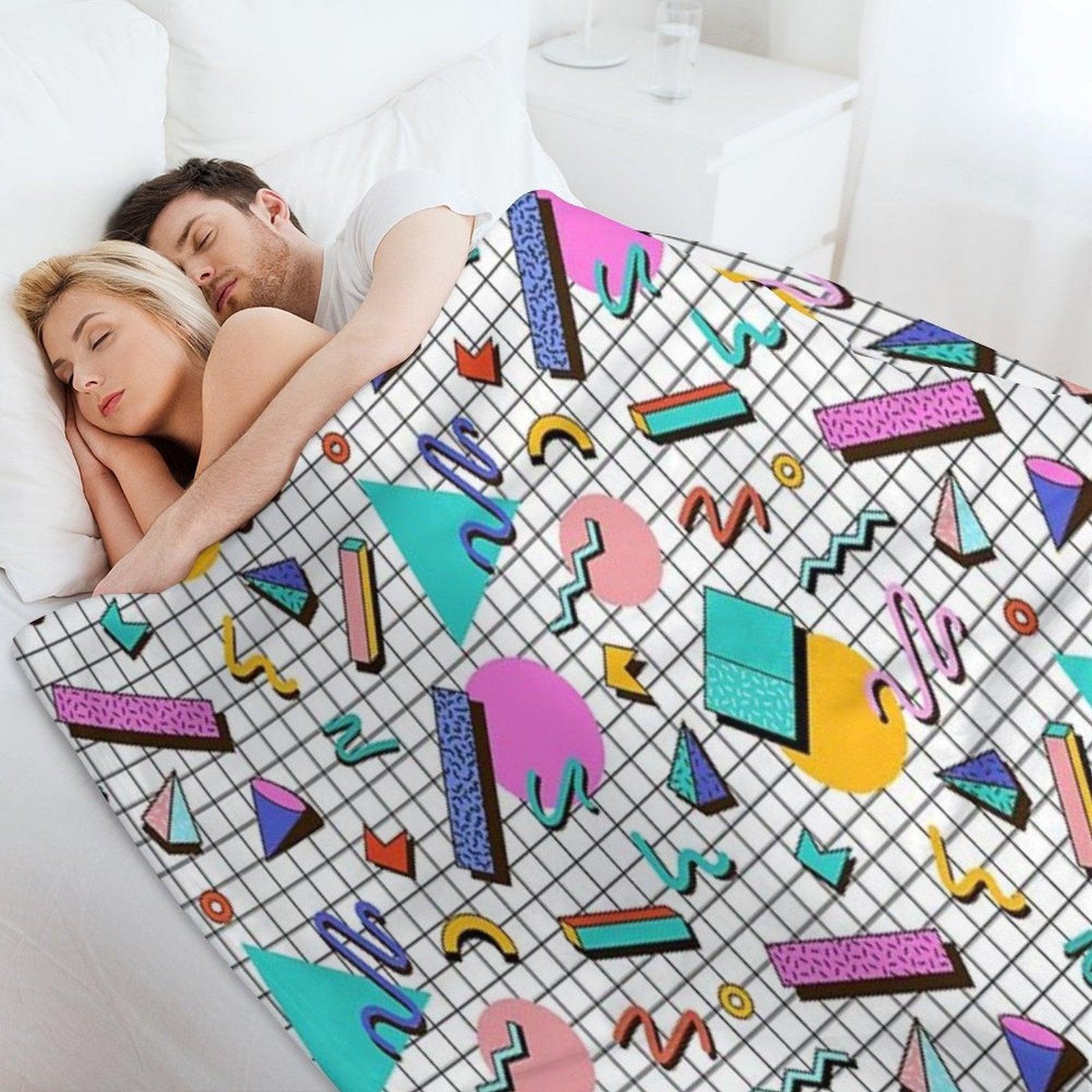 Funky 80s Eighties Memphis Pattern Design Throw Blanket