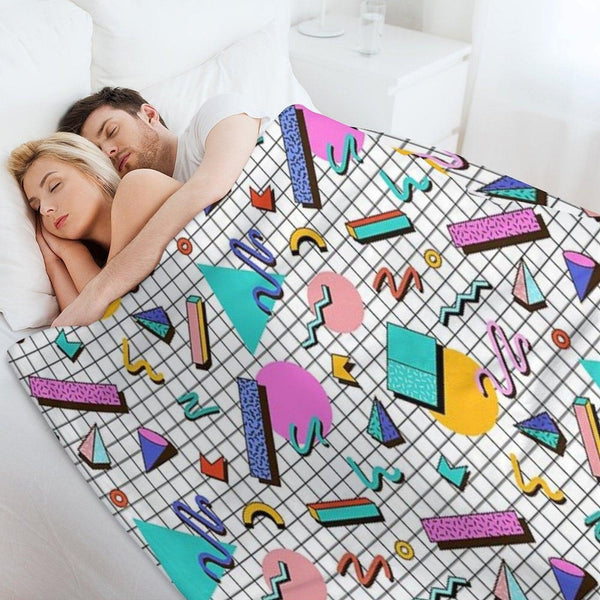 Funky 80s Eighties Memphis Pattern Design Throw Blanket