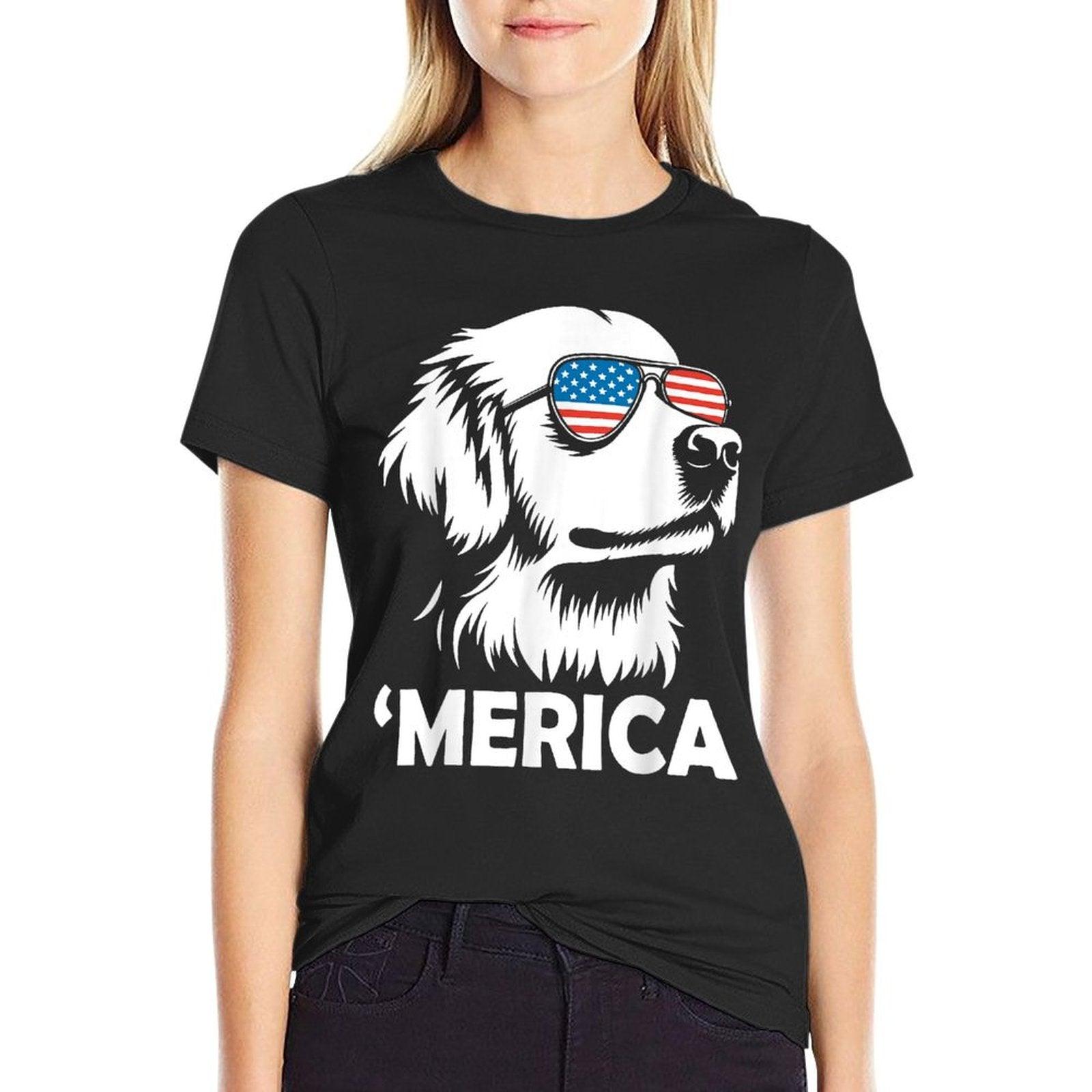 Golden Retriever 4th of July Merica T-Shirt