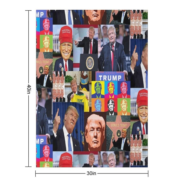 Donald Trump Collage Best Of Velvety-soft Throw Blanket