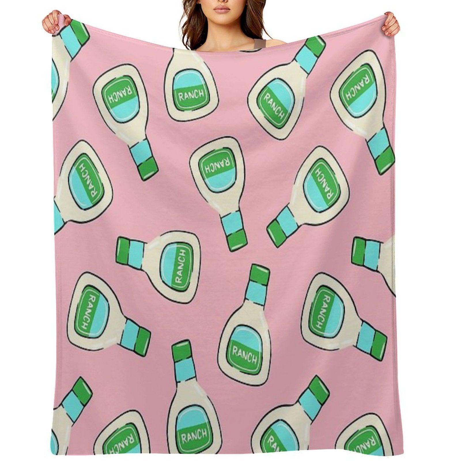 Ranch - Salad Dressing Bottle (pink) Throw Blanket