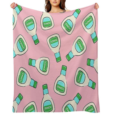 Ranch - Salad Dressing Bottle (pink) Throw Blanket