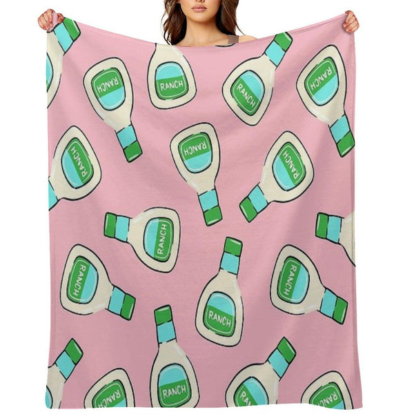 Ranch - Salad Dressing Bottle (pink) Throw Blanket