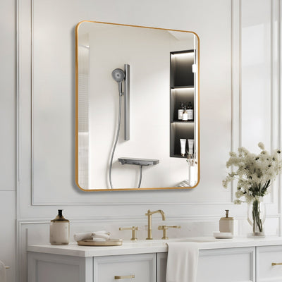 Gold 30 'x36' Rectangular Bathroom Wall Mirror
