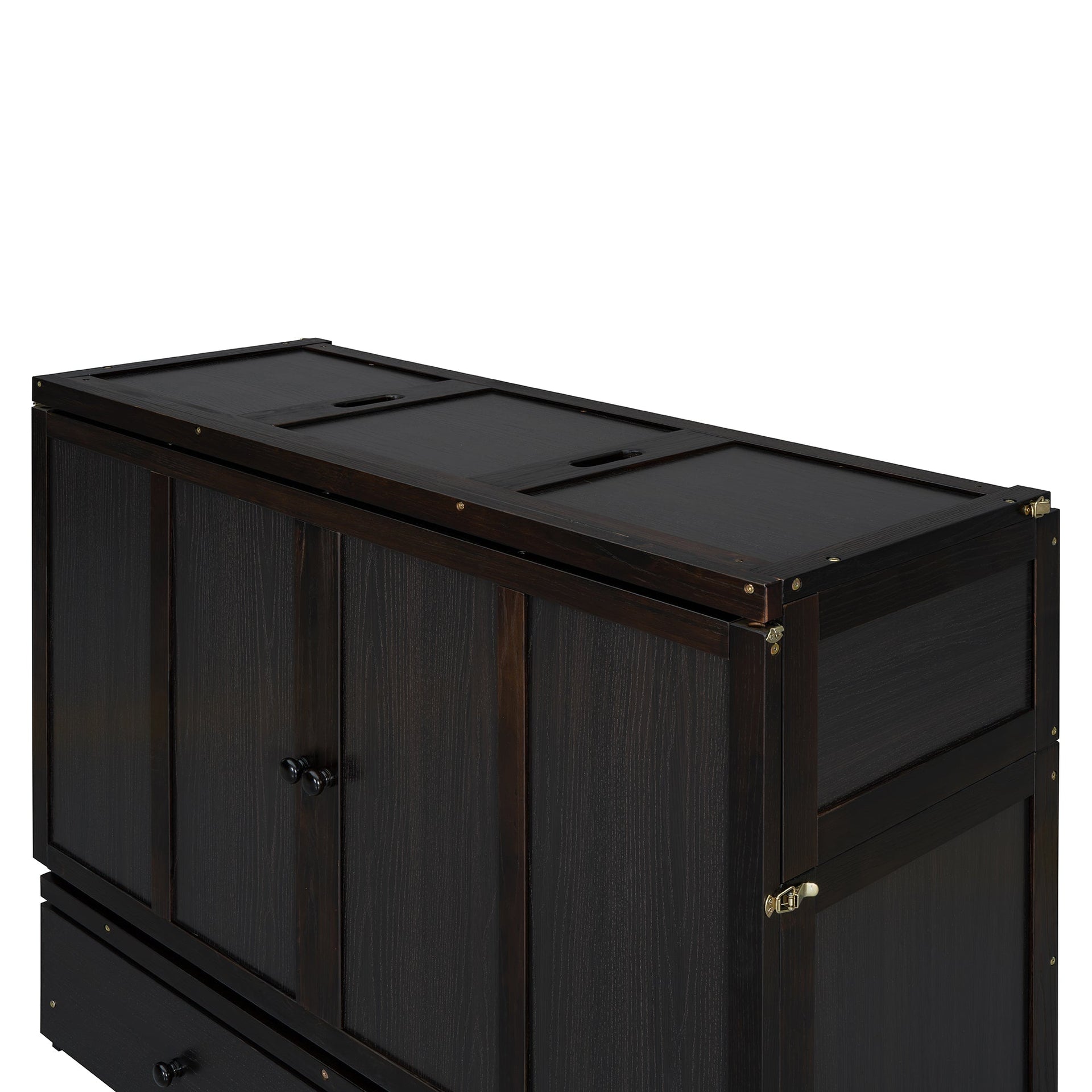 Space-Saving Full Size Murphy Bed with USB Port and Large Drawer Storage