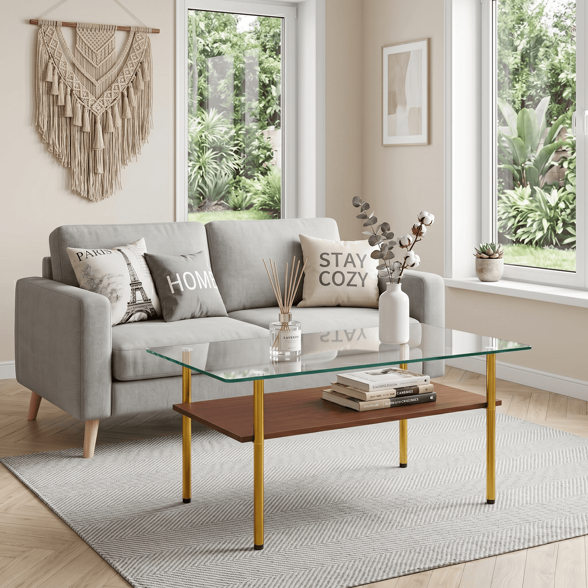 Modern Glass Coffee Table and End Tables Set of 3