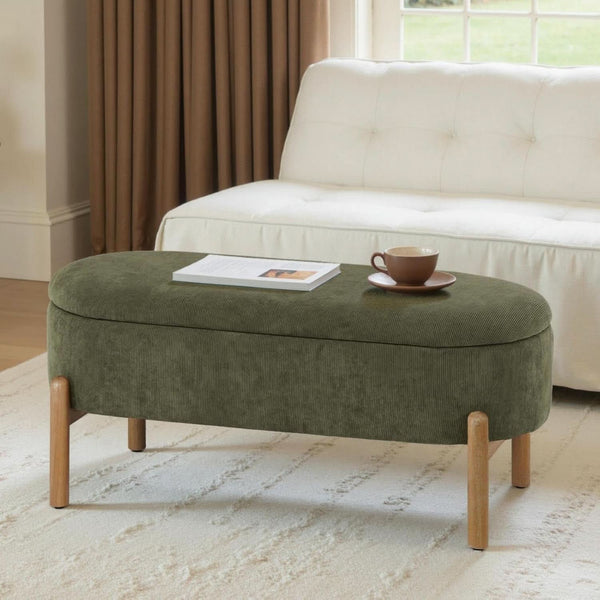 Green Oversized Storage Solution Bench Ottoman Bedroom