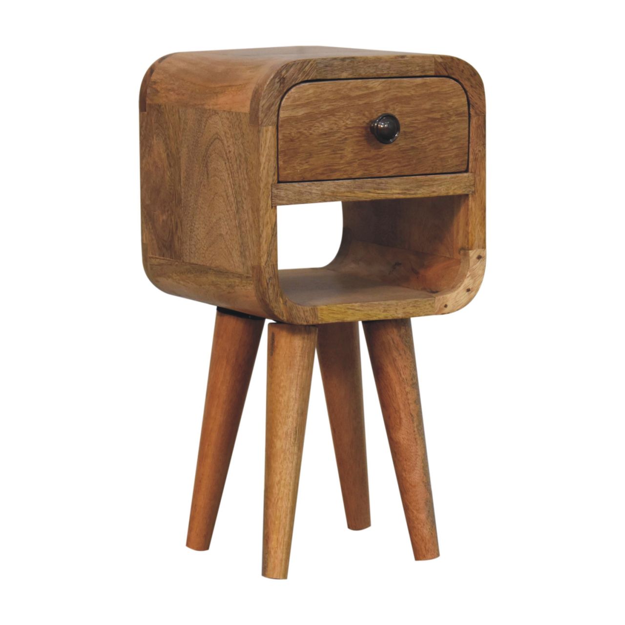 Solid Wood Extra Mini Oak-ish Curve Lower Bedside