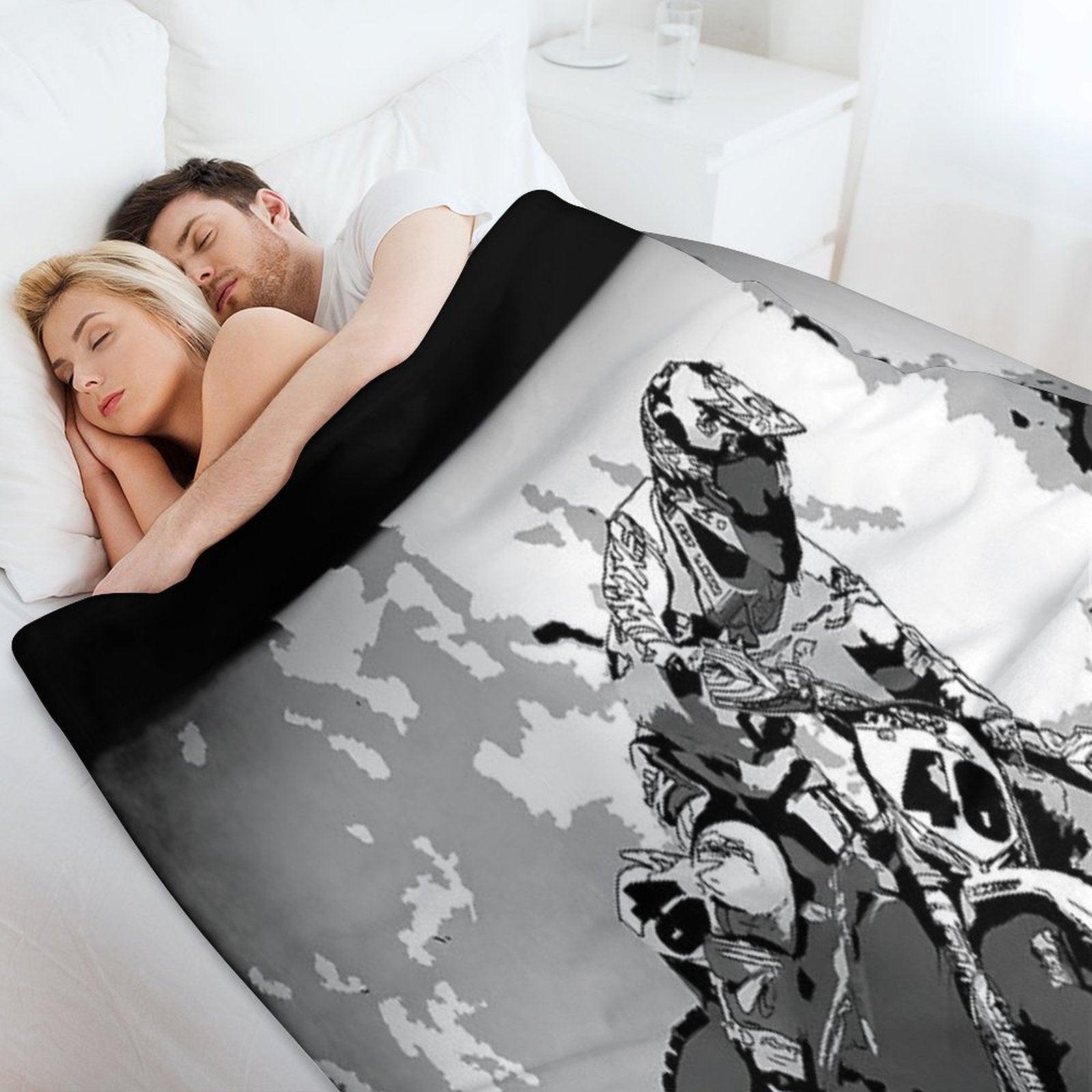 Motocross Dirt-Bike Championship Racer Throw Blanket