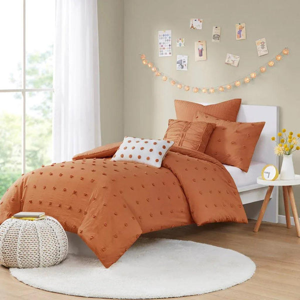 Brooklyn Cotton Jacquard Comforter Set with Euro Shams and Throw Pillows - Gifts for You 'n Me