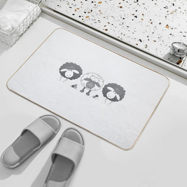 Trio Of Sheep. Bath Mat