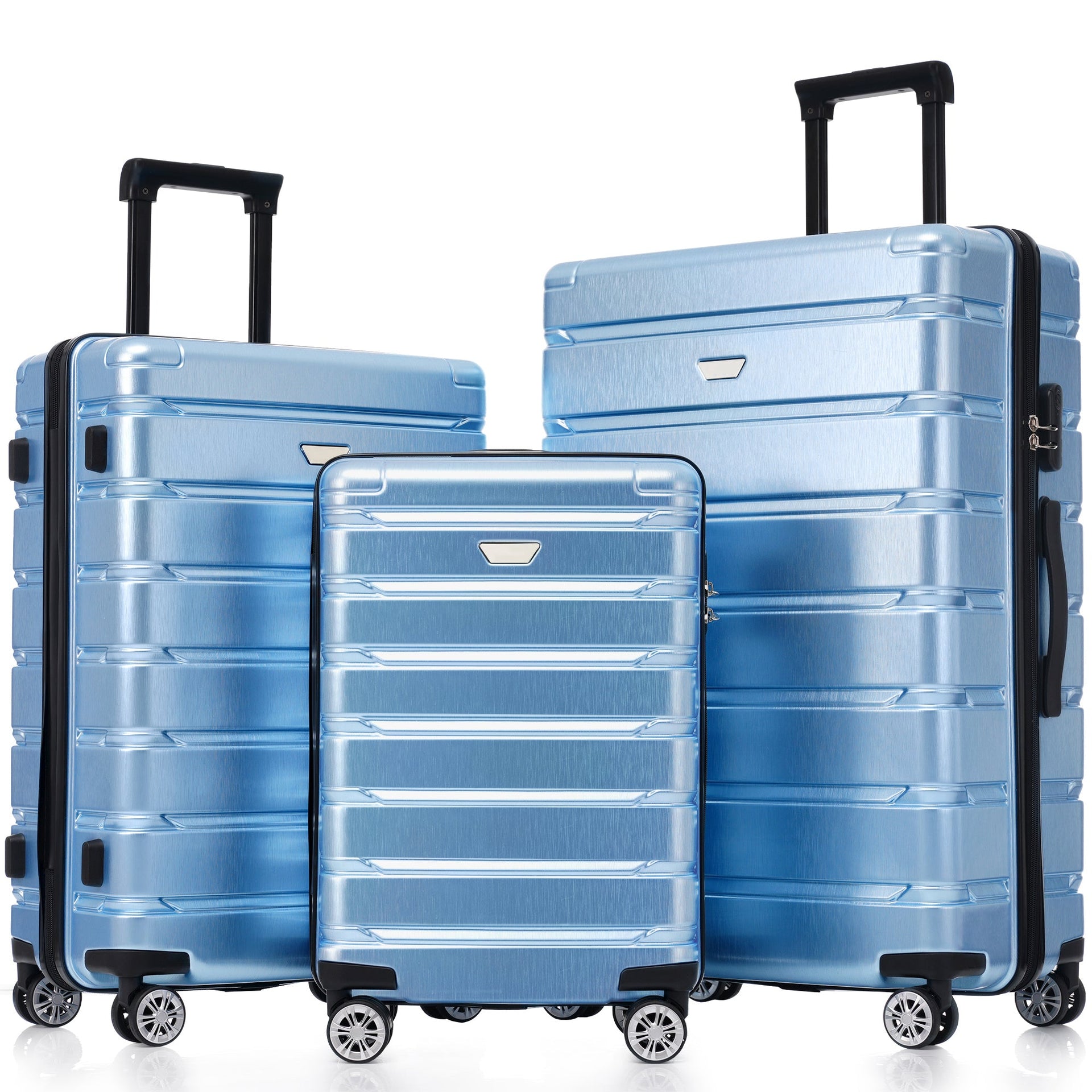 Hardshell Luggage Set 3 Piece, Durable ABS+PC Travel Suitcase with Spinner Wheels for Men Women (20/24/28 Inch)