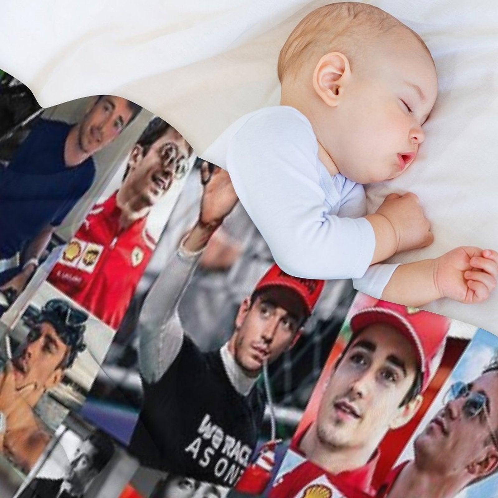Charles Leclerc Monacan Motorsports Racing Driver Collage Throw Blanket
