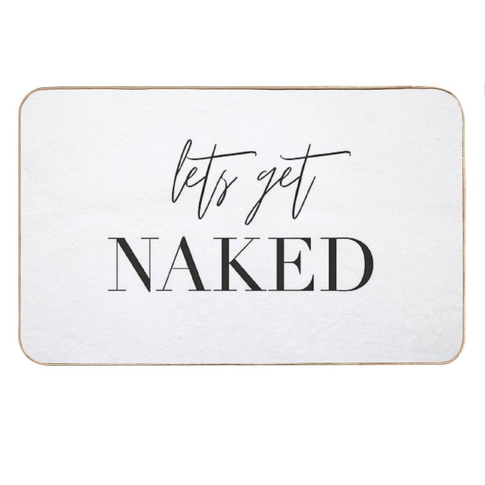 Lets Get Naked, Bathroom, Fun, Bathroom Deco, Bathroom Shower Curtain, Bathroom Rug, Bathroom Fun Bath Mat