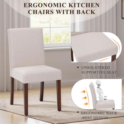 Beige Upholstered Parsons Dining Chairs Collection
