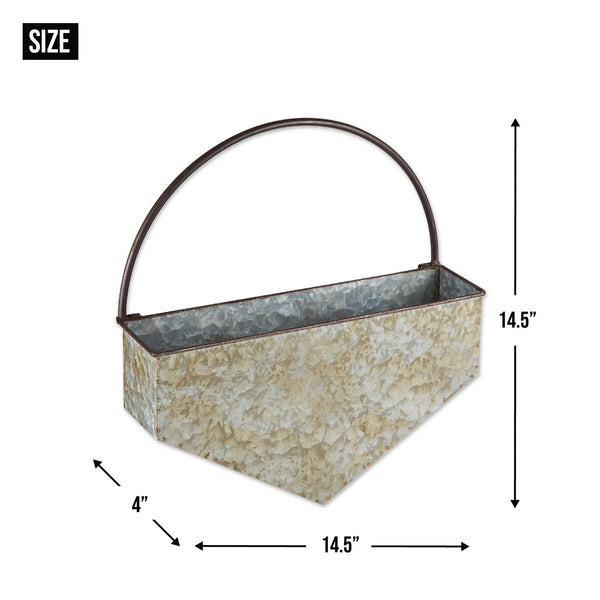 DIAMOND GALVANIZED WALL PLANTER