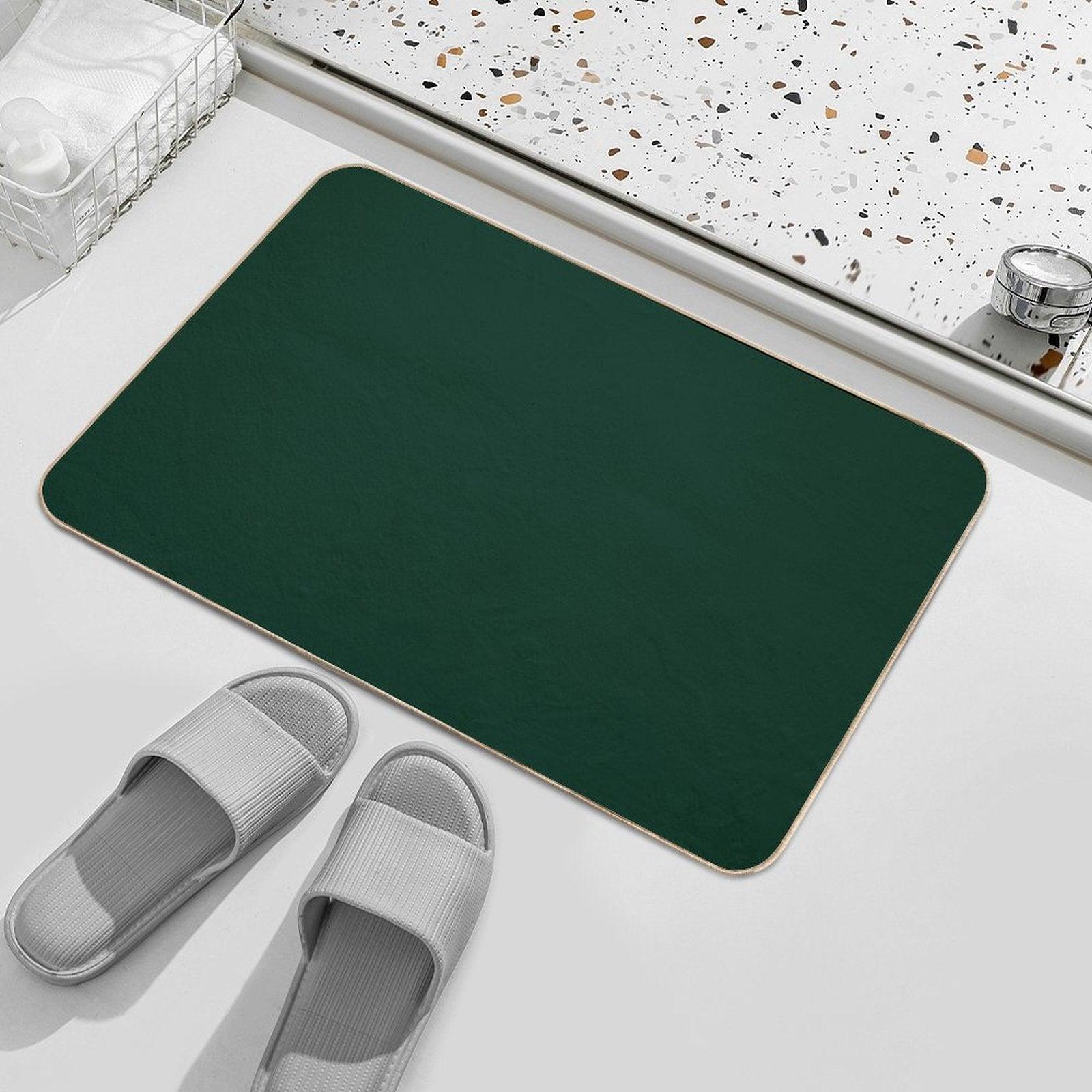 Solid Dark Green Bath Mat