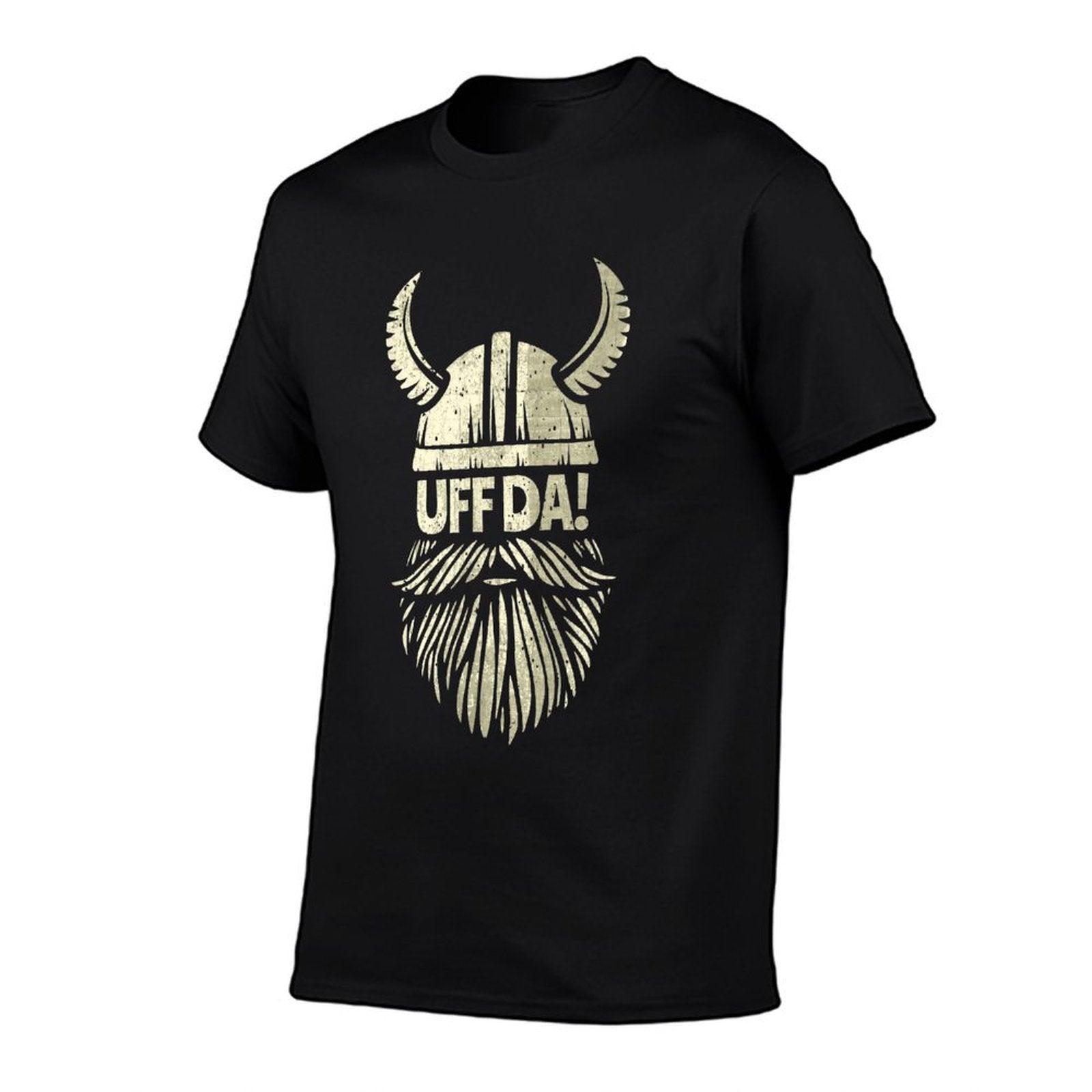 Uff Da Norwegian Quote Scandinavian Viking Helmet Beard Man T-Shirt