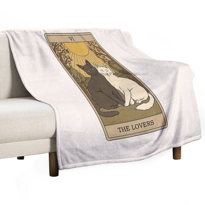 The Lovers - Cats Tarot Lightweight Throw Blanket