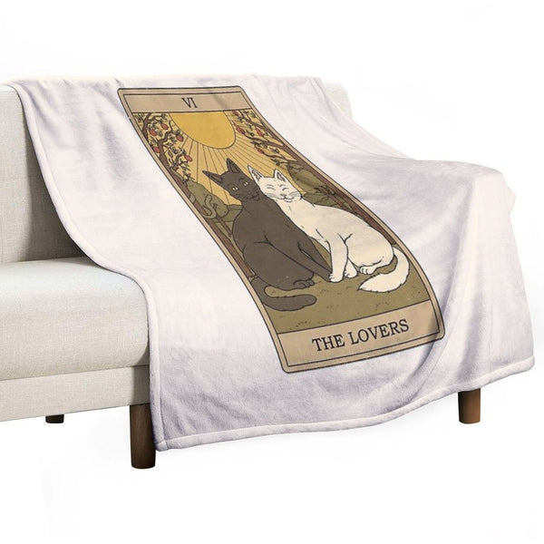 The Lovers - Cats Tarot Lightweight Throw Blanket