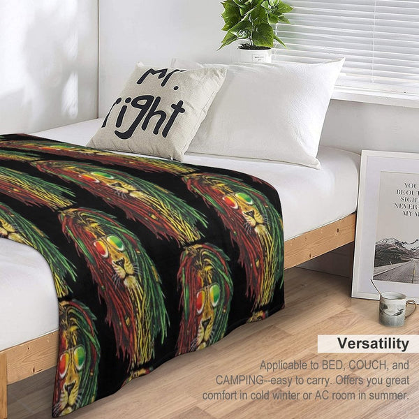 Rastafari Lion Reggae Lover Wrinkle-free Throw Blanket